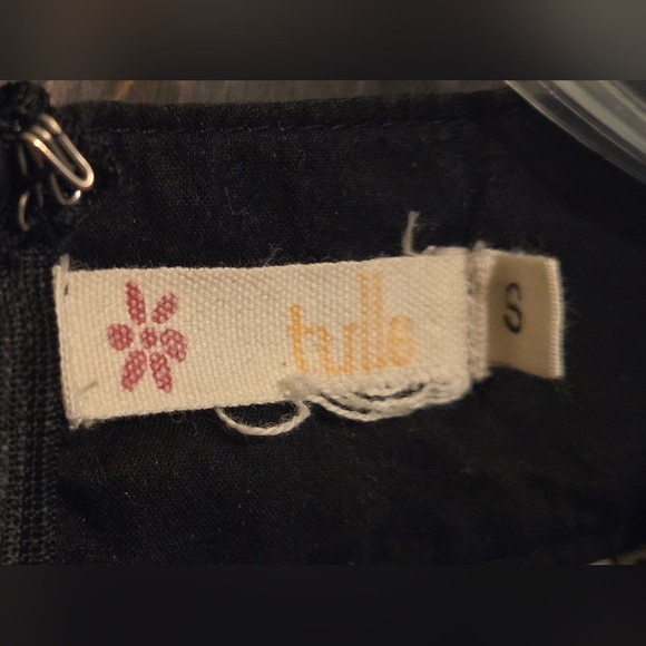 Tulle Black and Blue Abstract Mini Dress - Picture 8 of 8